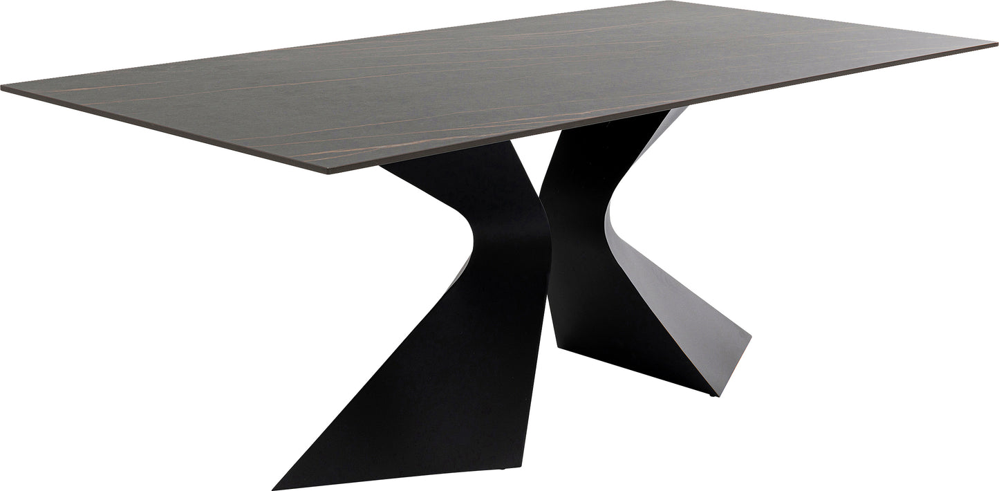 Fekete Kerámia Gloria Kültéri Asztal 180x90cm