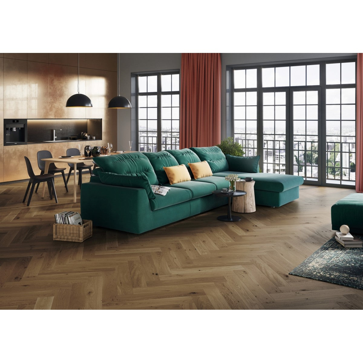 Barlinek Toffee Herringbone 5G Tölgy, OX4 olajozott halszálka parketta. 1WC000017