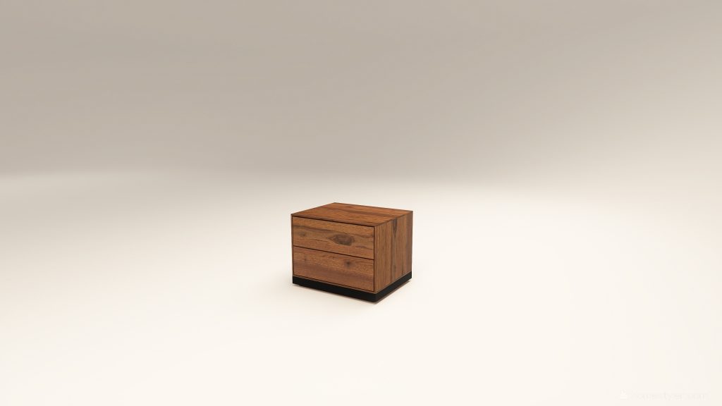 MATTINA Tömörfa Kétfiókos Éjjeliszekrény Diófából