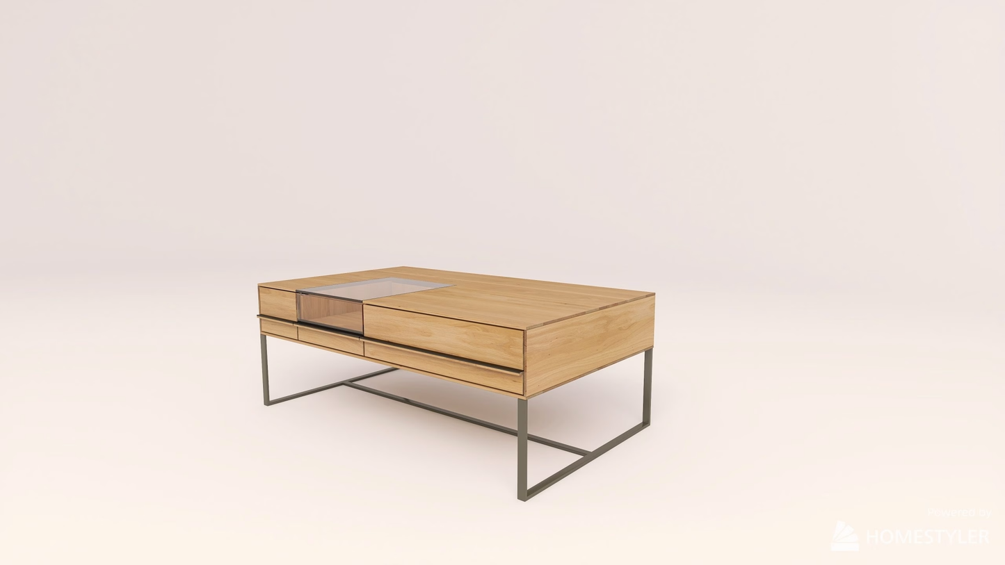 TEANO67 Tömörfa Dohányzóasztal Tölgyfából 304100