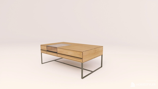 TEANO67 Tömörfa Dohányzóasztal Tölgyfából 304100