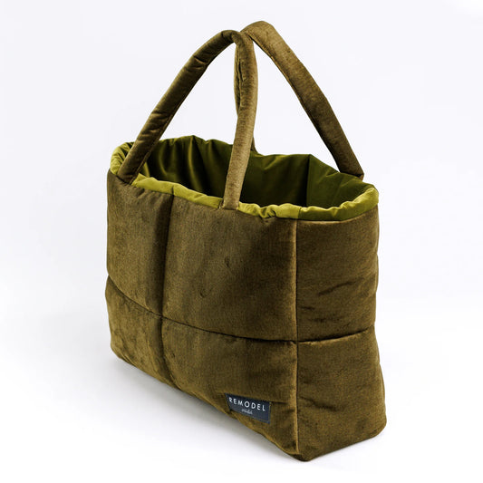 Shopper táska (zöld bársony)