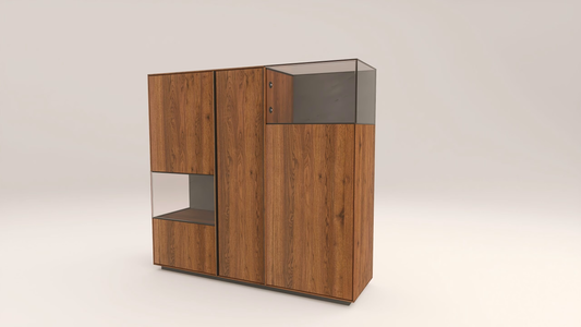 MATTINA Tömörfa Kétfiókos Éjjeliszekrény Diófából 153135